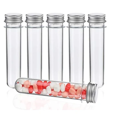 Abbildung von 30er Kunststoff Reagenzgläse Transparent Reagenzglas mit Schraubverschluss 45ml Reagenzröhrchen für Blumenvase Beads Süßigkeiten Glas Perlen Labor