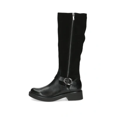 Abbildung von CAPRICE Damen Hohe Stiefel mit Absatz aus Leder Schnalle, Schwarz (Black Comb), 38 EU