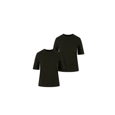 Abbildung von Urban Classics Damen Ladies Classy TEE 2PACK Tshirt basic, Damen, Größe: XL, Black+black