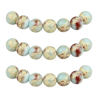 Abbildung von MJDCB Perlen zum Auffädeln 8mm 45 stück Schlangenhaut Stein Halbedelsteine mit Loch Natürliche Lose Runde Steinperlen für Herstellung Schmuck Armbänder Halsketten