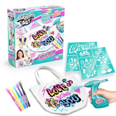 Abbildung von Canal Toys Airbrush Art AIR 016 Textil Set, Modedesign Set mit Farbspritzkasten und Spritzpistole Markern, 1 mehrfarbig
