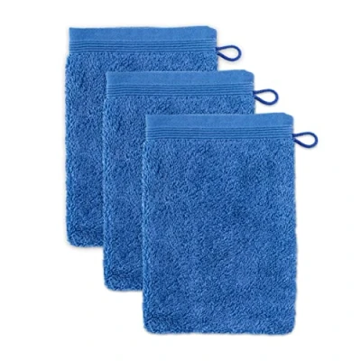 Abbildung von möve Superwuschel Waschhandschuh 15 x 20 cm aus 100% Baumwolle, cornflower 3er Set
