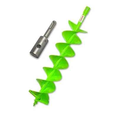 Abbildung von WERHE Profi Bohrer für Erdbohrer 150 mm Doppel Welle Pfahlbohrer Brunnenbohrer robuste Bohrspitze mit SDS Plus Adapter