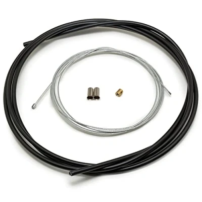 Abbildung von Easyboost Gaszug Gasseil 2 Meter Universal Gaskabel mit Ummantelung und Schraubnippel für Vergaser Gasgriff Roller 50ccm Moped Schaltmoped AM6 Derbi Aerox F10 F12 Aprilia SR Piaggio Peugeot