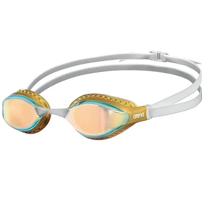 Abbildung von arena Airspeed Mirror Anti Beschlag Unisex Wettkampf Schwimmbrille für Erwachsene, mit Breiten Gläsern, UV Schutz, 3 Austauschbaren Nasenstegen, Air Seals Dichtungen