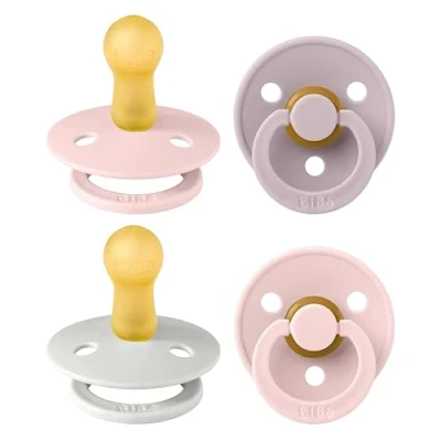 Abbildung von BIBS Colour Schnuller 4er Pack, BPA frei, Kirschform Nippel. Naturkautschuk/Latex, Hergestellt in Dänemark. 6 18 Monate (4er Pack), Haze Mix