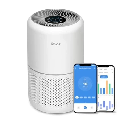 Abbildung von LEVOIT Luftreiniger Allergiker mit HEPA gegen 99,97 Prozent Schimmel Staub Pollen Tierhaare, Luftqualitäts Feedback und Auto Modus, CADR 240m3/h für Raucherzimmer, Air Purifier 22dB Schlafmodus Timer