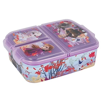 Abbildung von Stor Frozen 2 (Disney) Sandwich Box für Kinder mit 3 Fächern Snack Halter dekorierte Lunch