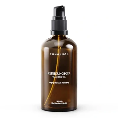 Abbildung von JUNGLÜCK Reinigungsgel Gesicht Vegan Gel Cleanser reinigt deine Haut mild und ölfrei mit pflanzlichen Tensiden Leicht schäumende Gesichtsreinigung zum entfernen von Unreinheiten, Öl Make Up