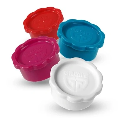Abbildung von GRÄWE Deckel für Sodastream Glasflaschen Penguin und Crystal, 4er Set Flaschendeckel, absolut dicher Deckel, Bunte in Rot, Weiß, Pink, Türkis