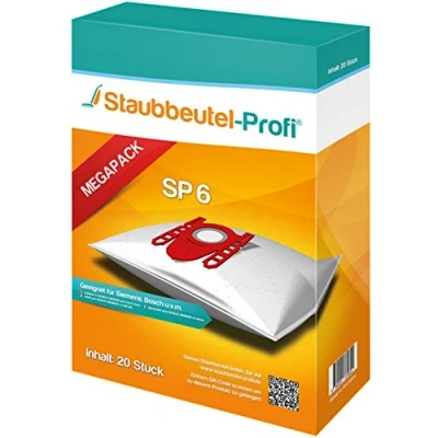 Abbildung von 20 Staubsaugerbeutel geeignet für Siemens Q5.0 extreme Silence Power Bodenstaubsauger VSQ5X1230, VSQ5 X 12 M1,VSZ3XTRM11, Made in Germany (SP6) von Staubbeutel Profi® kompatibel mit Swirl S62 / S67