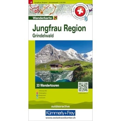Abbildung von Kümmerly+Frey Wandertourenkarte 4 Jungfrau Region, Grindelwald 1:50.000: Mit 33 Tourenvorschlägen, Wetterfest inkl. Höhenprofil &amp; Zeitangabe pro Tour (Kümmerly+Frey Touren Wanderkarten, Band 4)