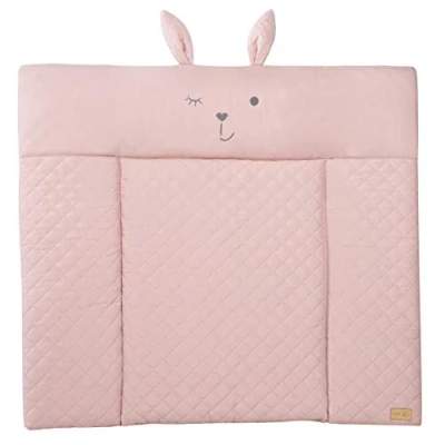 Abbildung von roba Wickelauflage soft Style 85 x 75 cm Wickeltischauflage abwaschbar Baby Wickelunterlage mit Hasen Motiv Lil Cutie Lily Rosa