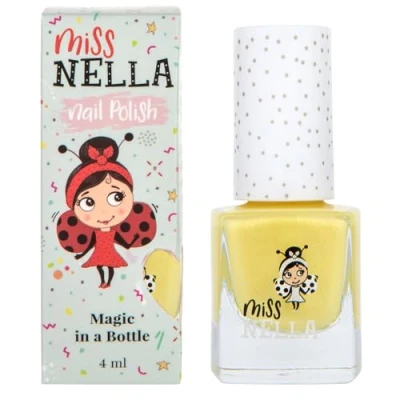 Abbildung von Miss Nella neue Sommerkollektion BANANA SPLIT Spezieller Gelb Nagellack mit Glitzer für Kinder, Peel Off Formel, wasserbasiert und geruchsneutral