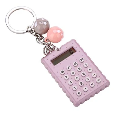 Abbildung von VBESTLIFE Taschenrechner, Portable Pocket Candy Farbe PVC 8 stelliger elektronischer Taschenrechner mit Silikonknöpfen und Schlüsselanhänger Schnalle für