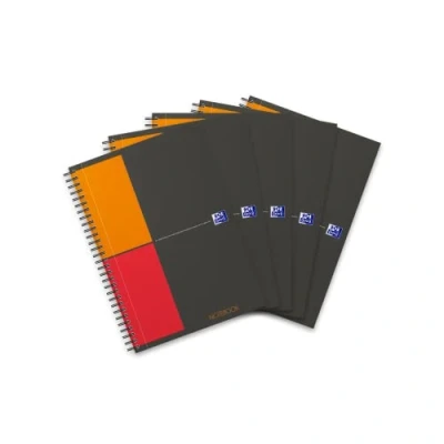 Abbildung von Oxford Notebook International B5, kariert, 160 Seiten, stabiler Kartondeckel, 5 Stück