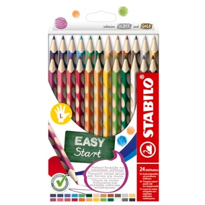 Abbildung von STABILO Ergonomischer Buntstift für Linkshänder EASYcolors 24er Pack mit 24 verschiedenen Farben