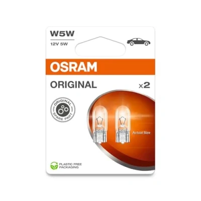 Abbildung von Osram ORIGINAL LINE 12V, W5W, Lampen mit Glasquetschsockeln, Doppelblister (2 Lampen), white