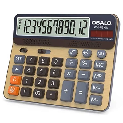 Abbildung von OSALO Tischrechner Gross großes Display große Tasten 12 stelliger Taschenrechner (OS 6815GN)