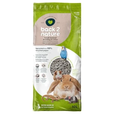 Abbildung von Back 2 Nature Einstreu &amp; Streu (10l) Hochabsorbierend, aus 99 % Recyclingpapier, weich sicher für Kaninchen , Vogel Frettchen Hamsterkäfige, kompostierbar frisch duftend Hamstereinstreu