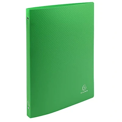 Abbildung von Exacompta 51193SE 5er Pack Ringbuch OPAK DIN A4 aus Kunststoff mit 4 Ringen 20 mm breit hellgrün ideal für Schule und Büro Ringhefter Ringordner Ringbuchordner