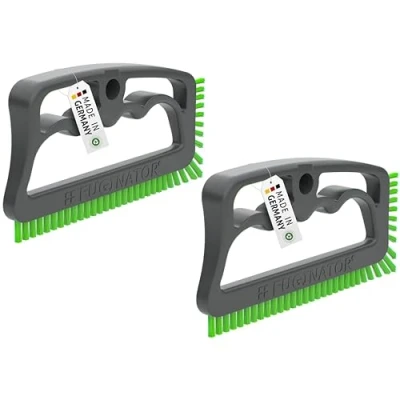 Abbildung von FUGINATOR® Fugenbürsten Bundle 2 Bürsten in grau/grün Reinigungsbürste zur Fugenreinigung Bad, WC, Küche usw. Reinigung von Wand und Bodenfliesen Handliche Bürste für Fugen Fliesen