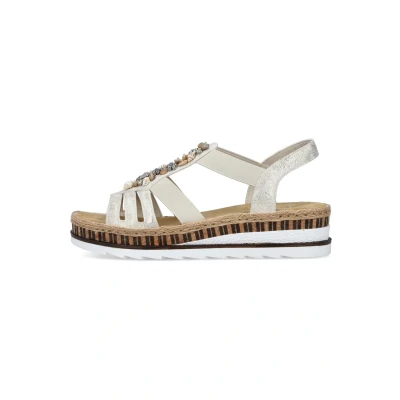 Abbildung von Rieker Plateausandalette, Damen, Größe: 41, Gold Schuhe