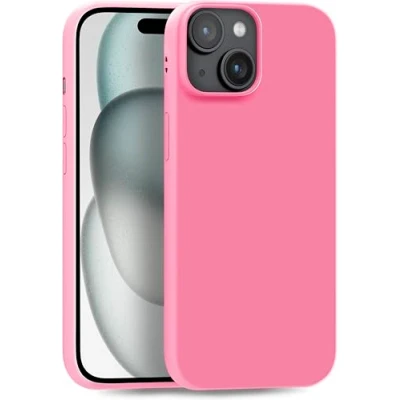 Abbildung von MyGadget Hülle kompatibel mit iPhone 15 robuste Silikon Schutzhülle TPU Case Slim Silikonhülle Back Cover Ultra Kratzfest Handyhülle matt Rosa