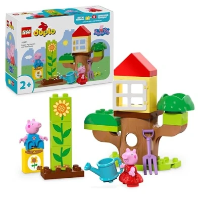 Abbildung von Lego DUPLO Peppas Garten mit Baumhaus: Spielzeug Baum, Lern Set für Vorschulkinder zum Bauen und Umbauen 2 Figuren, Geschenk Idee Kinder ab Jahren, Jungen Mädchen 10431