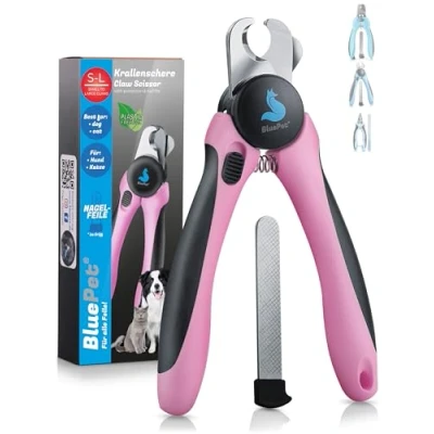 Abbildung von BluePet KrallenSchön Profi Krallenschere Mit Schutz Für Hunde &amp; Katzen Extra Sicher Dank Abstandshalter Inkl. Nagelfeile