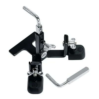 Abbildung von Meinl Percussion Pedal Mount Holder Halterung für Kuhglocken, Blöcke und Tamburine Höhenverstellbar Stahl, Schwarz (PM 1)