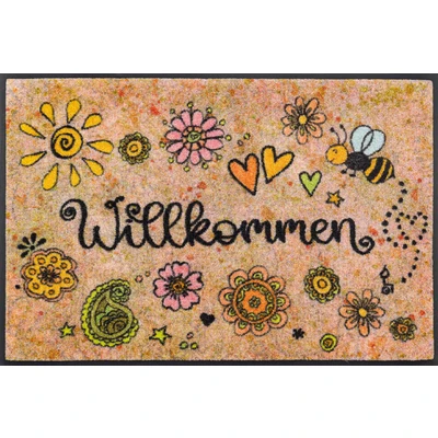 Abbildung von wash+Dry Fußmatte Bring Glück herein 50x75cm, innen und außen, waschbar