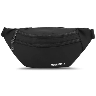 Abbildung von MOBIUSPHY Bauchtasche Damen Herren Gürteltasche Hüfttasche Handytasche Sport Laufgürtel, Schwarz