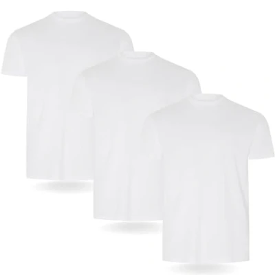 Abbildung von FM London Herren T Shirt (3/5er pack) Shirt, Weiß (3er Pack), M
