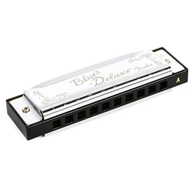 Abbildung von Fender Blues Deluxe Mundharmonika, Tonart A, 10 Löcher, Nickel Chrom, Inklusive Etui