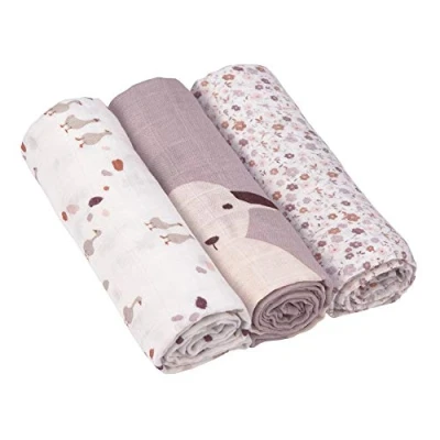 Abbildung von LÄSSIG Baby Mulltuch Spucktuch Puckdecke 3er Set Baumwolle 80 x cm/ Heavenly soft Swaddle L Tiny Farmer Flowers