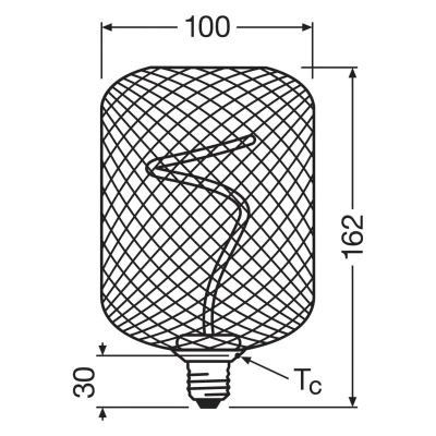 Abbildung von Osram DECOR quadratische LED Lampe mit Spiralfilament, goldfarbenes klares bleifreies Glas, 3.5 W, gemütliches Warmweiß 818, 170lm/1800K, E27 Schraubgewinde, dimmbar, 100 mm Durchmesser.
