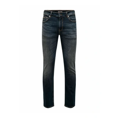 Abbildung von Only &amp; Sons WEFT Mittlere Taille Normal Geschnitten Jeans Straight Leg, Herren, Größe: 29x30, Dark blue denim