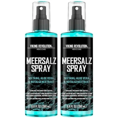 Abbildung von Viking Revolution Sea Salt Spray Hair Men Meersalzspray für Männer Salzspray mit Kelp, Aloe Vera &amp; Rotalgenextrakt Haarspray mehr Volumen 2 x 260 ml