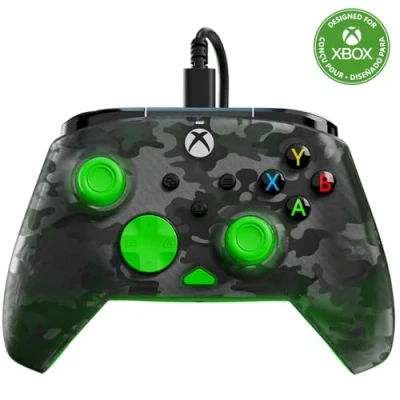 Abbildung von Turtle Beach Rematch Core Ghost Schwarz Camo/Grün Wired Gaming Controller Lizenziert für Xbox Series X und S, One Windows PCs