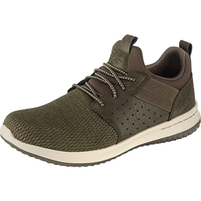 Abbildung von Skechers Herren Delson Camben Sneaker, Olive Mesh W Synthetic, 43 EU