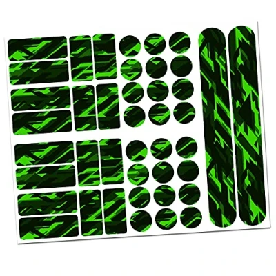 Abbildung von 34 Teiliges Fahrrad Rahmen Schutzfolie Folie Aufkleber Schutz MTB BMX Kette Lackschutzfolie Finest Folia (11 Future Neon Grün)