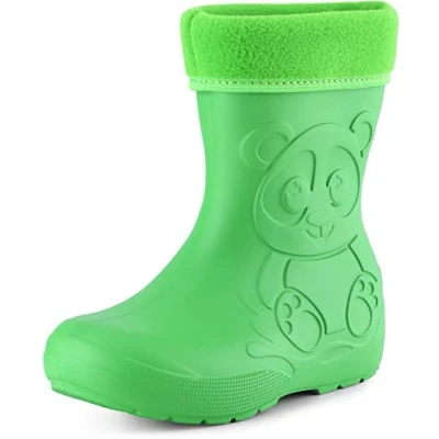 Abbildung von Ladeheid Eva Kinder Jungen Mädchen Gummistiefel Regenschuhe gefüttert LA CA 11 (Grün, 30/31 EU)