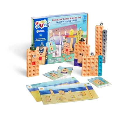Abbildung von Learning Resources MathLink Cubes Numberblocks 2130 Aktivitätenset, Spielzeug für 3 jährige Jungen und Mädchen, 20 Aktivitäten zur TV Serie, Sensorisches Autismus