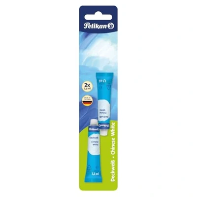 Abbildung von Pelikan 808055 732/3/2/B Deckweiß 2 Tuben (2 x 7,5 ml), weiß