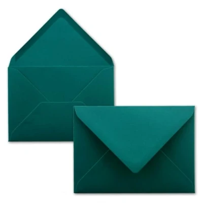 Abbildung von Briefumschläge in Petrol Blau 50 Stück DIN C5 Kuverts 22,0 x 15,4 cm Nassklebung ohne Fenster Weihnachten, Grußkarten Serie FarbenFroh