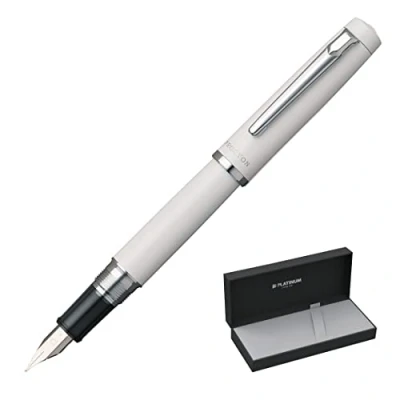 Abbildung von PLATINUM Procyon PNS 5000#3 Füllfederhalter/Federstärken: M Medium Mittlere/Farbe: Porzellan Weiß/Handgefertigt/mit Geschenkbox/Füllhalter