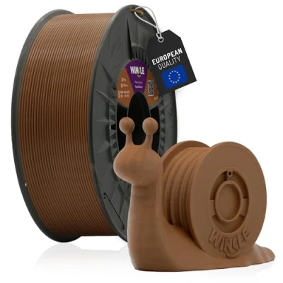 Abbildung von WINKLE PLA HD Filament, Akazienbraun, 3D Drucker, 1,75 mm, 300 g, Braun, kompatibel mit allen Druckern, Maßgenauigkeit, Spule g