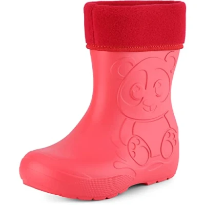 Abbildung von Ladeheid Eva Kinder Jungen Mädchen Gummistiefel Regenschuhe gefüttert LA CA 11 (Korall, 22/23 EU)