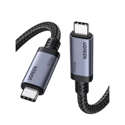 Abbildung von UGREEN USB4 Kabel, 80 Gbps USB C Datenkabel, 240W Ladekabel, 1M mit 16K oder dual 8K Videosignalübertragung, kompatibel MacBook/Monitor/Dockingstation/iPad/iPhone